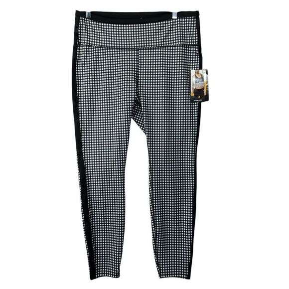XL New with tags AVIA COURT LEGGING BLACK SOOT GINGHAM - Picture 1 of 8